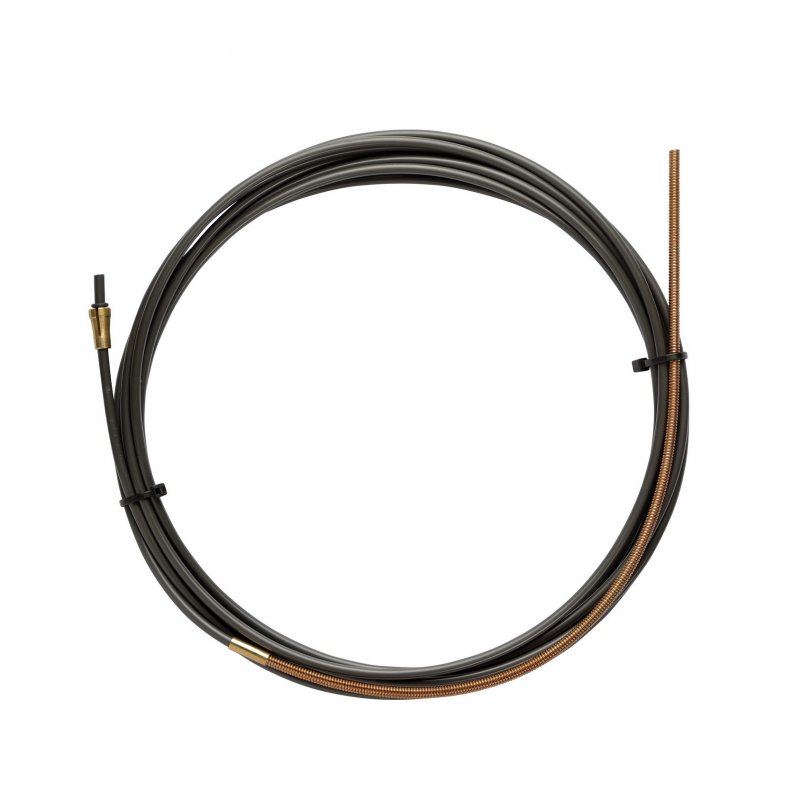 NYLON PA12 Drahtführung Schwarz L.4400 mit MEßINGSPIRALE Draht 1,0/1,2