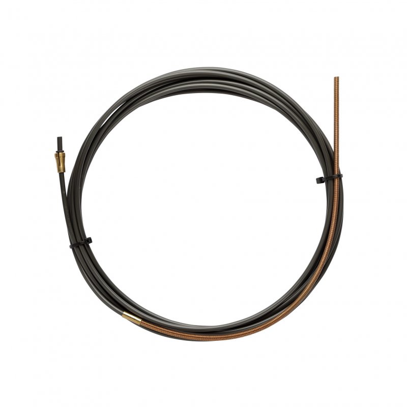 NYLON PA12 Drahtführung Schwarz L.5400 mit MEßINGSPIRALE Draht 1,0/1,2