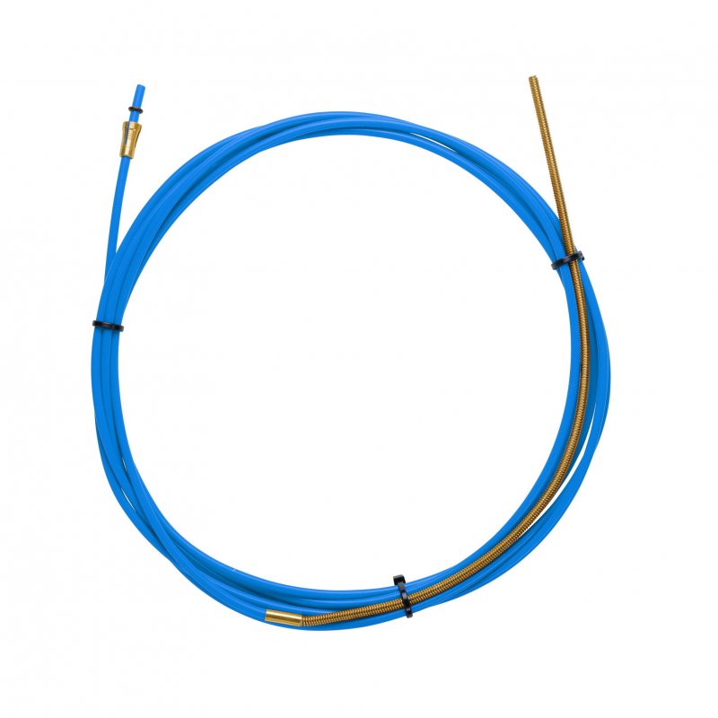 BLAUERE TEFLON - Drahtführung 1,5 X 4,0 L.4400 mit MESSINGSPIRALE, draht 0,6/0,9
