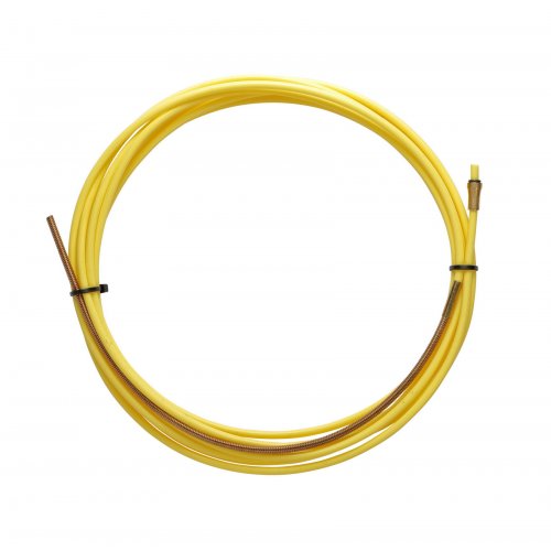 GELBE TEFLON - Drahtführung 2,5 X 4,5 L.4400 mit MEßINGSPIRALE, draht 1,2/1,6